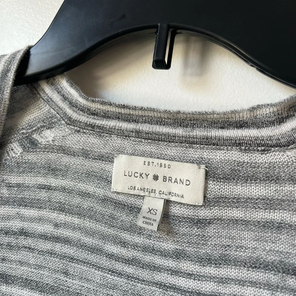 Lucky Brand gray striped cardigan size XS - Picture 2 of 6